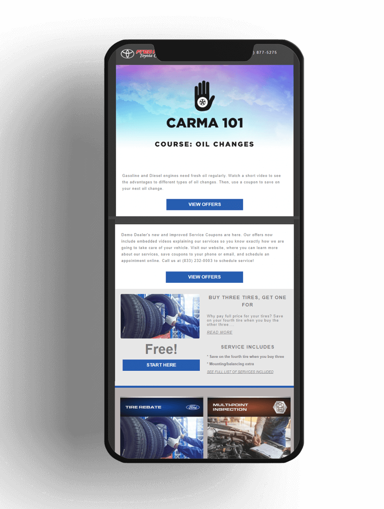 New email marketing template builder for fixed ops
